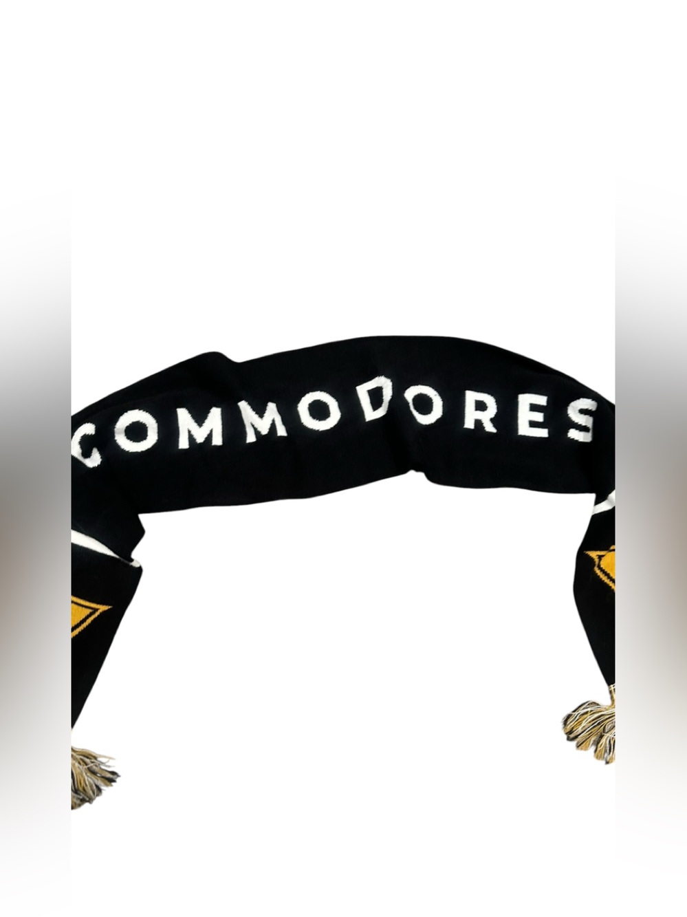 Vanderbilt University Commodores Winter Knit Scarf Gold White Black Unisex - Picture 2 of 6